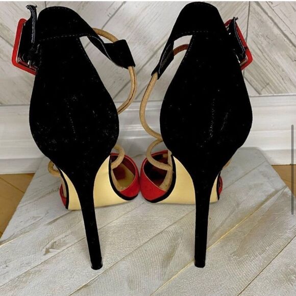 Shoe dazzle red and black high heel shoe - Picture 4 of 7